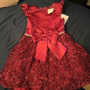 Rare Editions brand New Girl Dress in Burgundy 6X